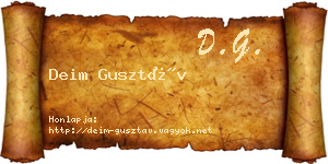 Deim Gusztáv névjegykártya