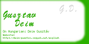 gusztav deim business card